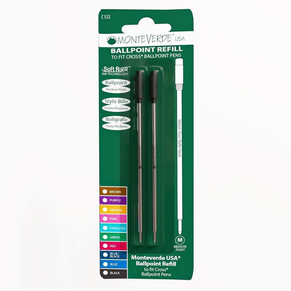 Monteverde Soft Roll Ballpoint Refill To Fit Cross Ballpoint Pen Black – detail view