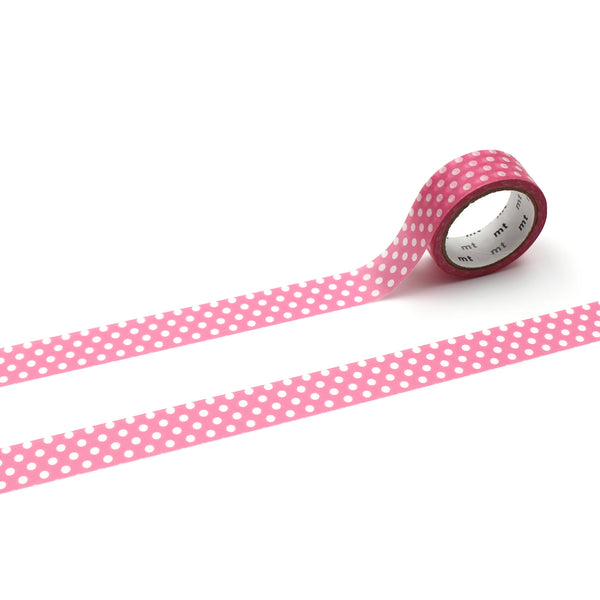 Load image into Gallery viewer, MT 1P Dot Washi Tape Aurora Pink – pink gradient dotted Japanese washi tape roll.
