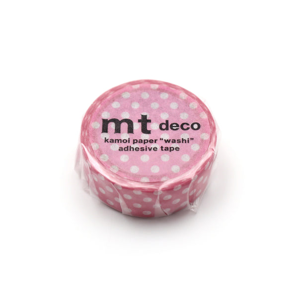 MT 1P Dot Washi Tape - Aurora Pink — roll front