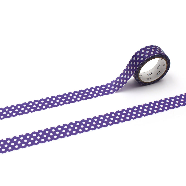 MT 1P Dot Washi Tape Deep Purple – dark purple dotted Japanese washi tape roll.