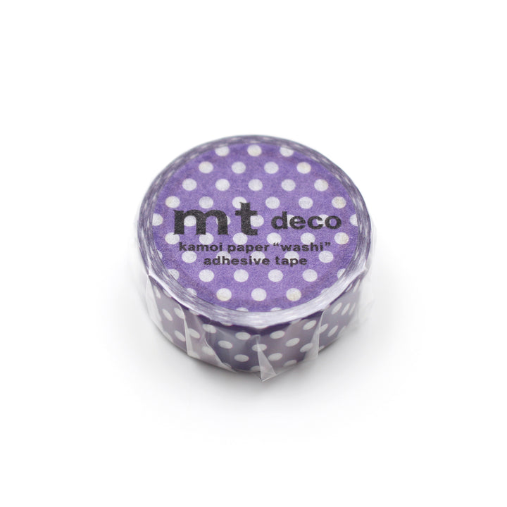 MT 1P Dot Washi Tape Deep Purple – dark purple dotted Japanese washi tape roll.