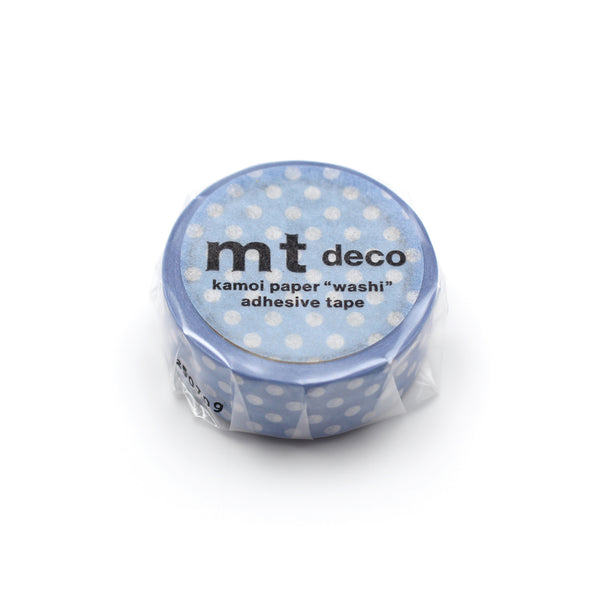 MT 1P Dot Washi Tape - Light Blue Purple — roll front