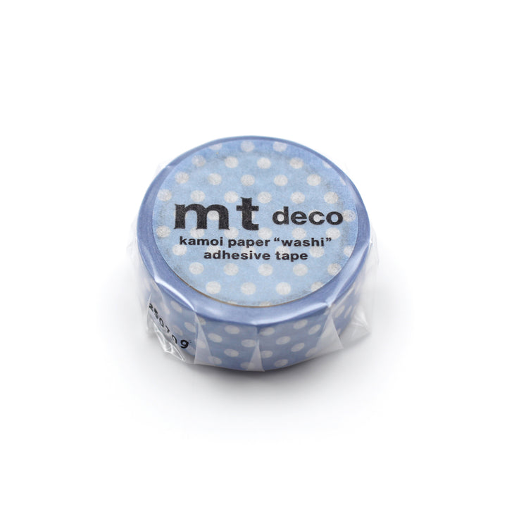 MT 1P Dot Washi Tape - Light Blue Purple — roll front