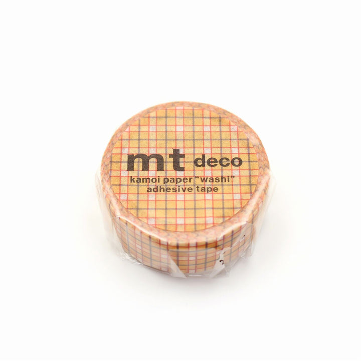 MT 1P Washi Tape - Large Gingham Check Orange