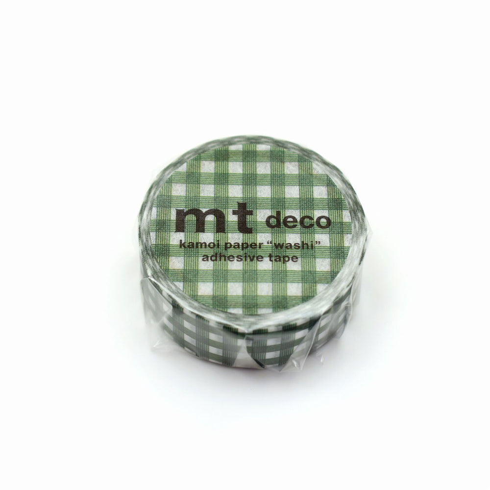 MT 1P Washi Tape - Line Gingham Check Green