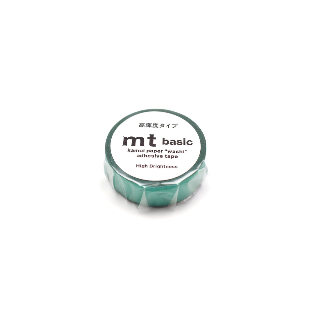 MT Basic washi tape bright green 7m roll in its packaging