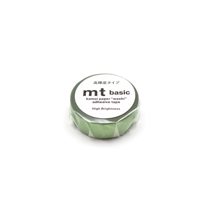 MT Basic washi tape high brightness yellow green 7m roll in its packaging