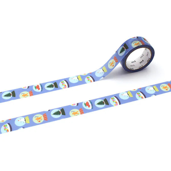 Load image into Gallery viewer, MT Christmas 2025 Washi Tape Snow Globe Christmas – snow globes with trees and houses on 15mm tape.
