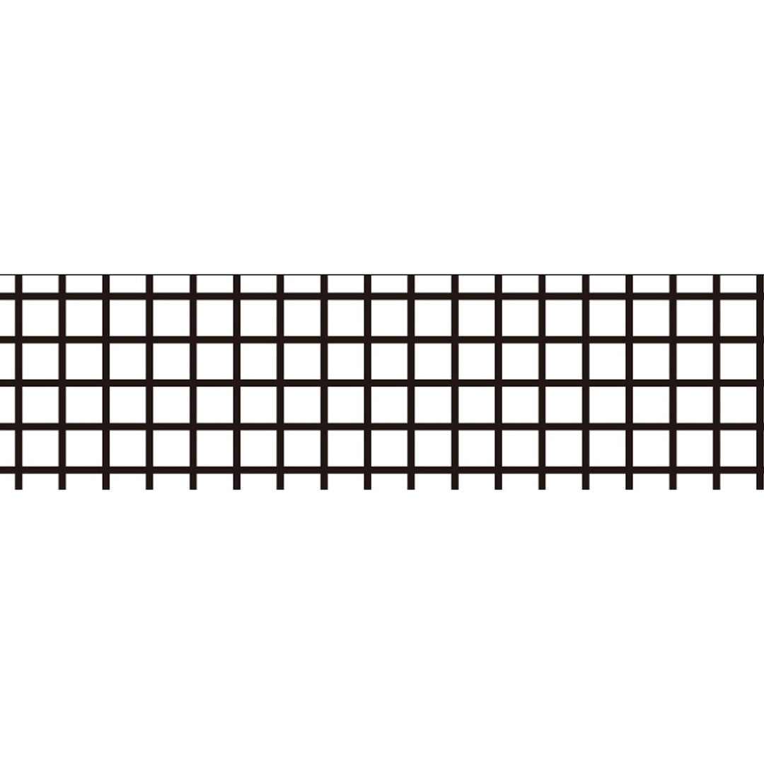 MT Deco washi tape Hougan Black, unrolled strip showing the black grid pattern