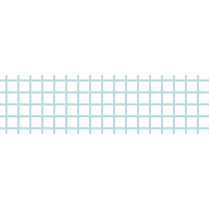 MT Deco washi tape Hougan Mint Blue, unrolled strip showing the mint blue grid pattern