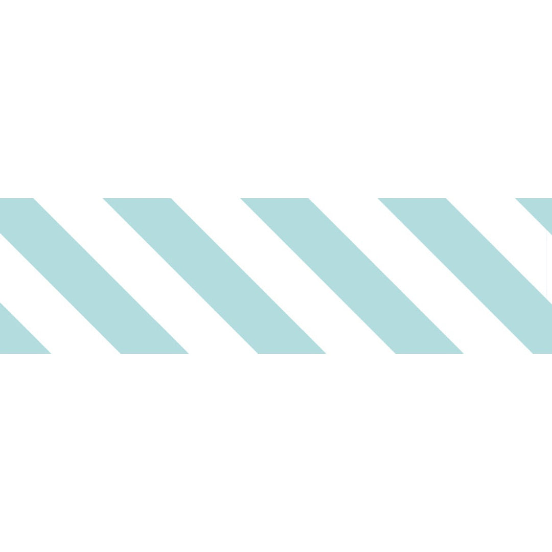 MT Deco washi tape Stripe Mint Blue, flat swatch of the diagonal stripe pattern