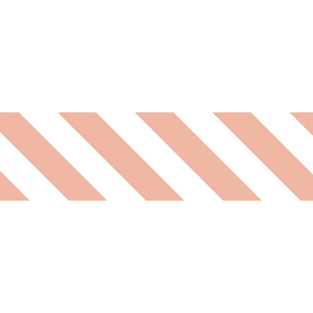 MT Deco washi tape Stripe Salmon Pink, unrolled strip showing the salmon pink stripe pattern