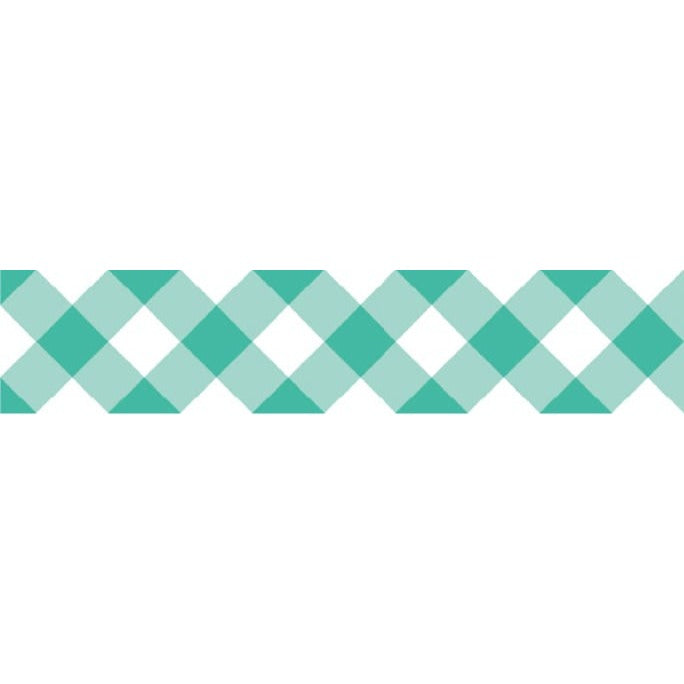 MT Deco washi tape Thick Green Checkered, unrolled strip showing the green checkered pattern
