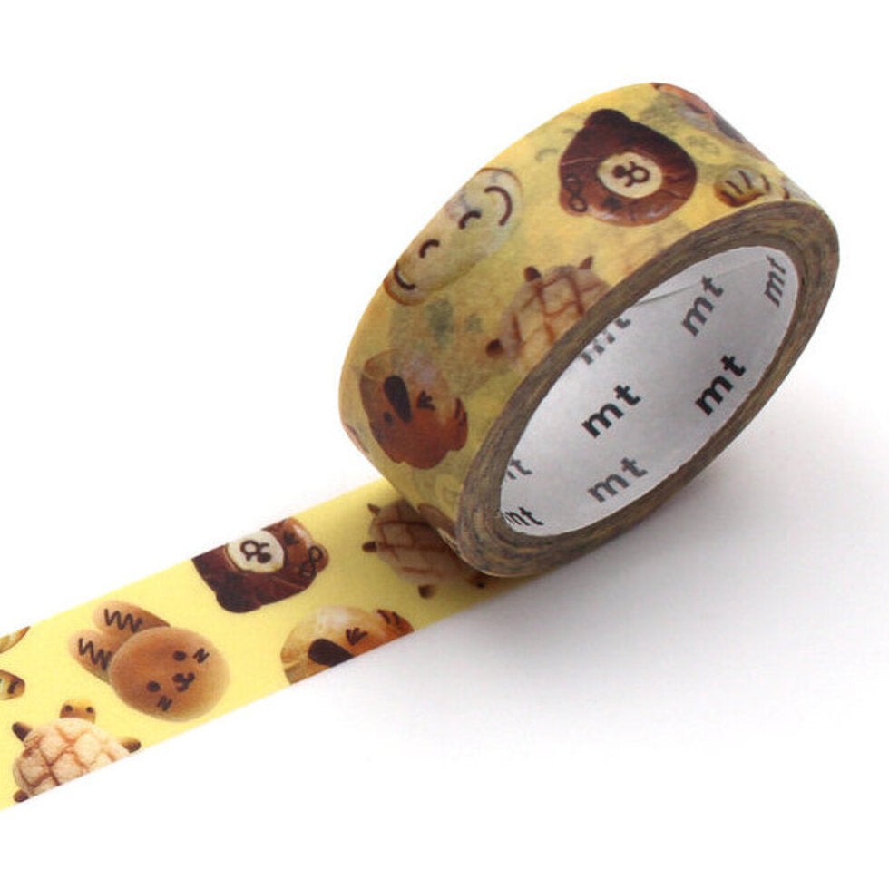 MT EX washi tape Animal Face Bread, close-up of the roll showing the bread print