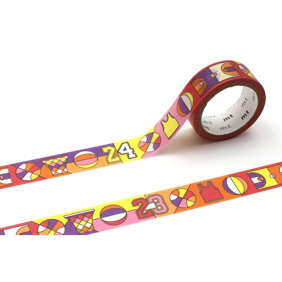 MT EX washi tape Basketball roll with two lengths of tape unrolled