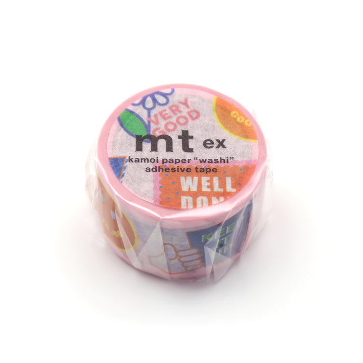 MT EX Washi Tape Good Job – colorful 25mm wide Japanese motivational washi tape.