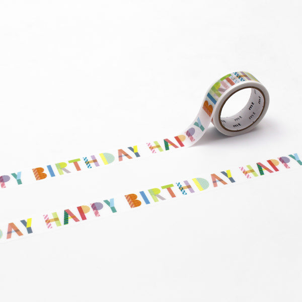 Load image into Gallery viewer, MT EX Washi Tape Happy Birthday – colorful washi tape with happy birthday lettering.
