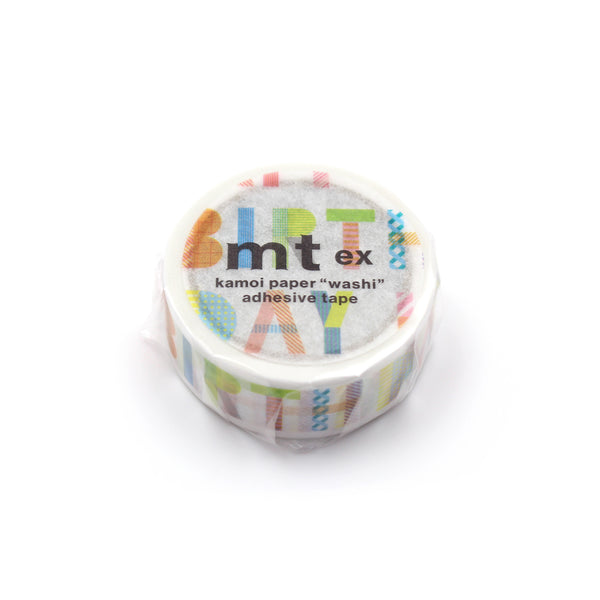 Load image into Gallery viewer, MT EX Washi Tape Happy Birthday – colorful washi tape with happy birthday lettering.
