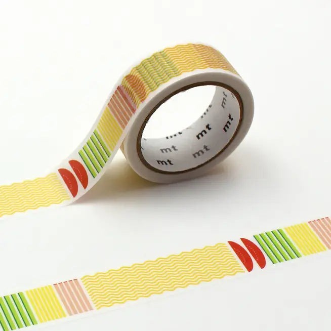 MT EX washi tape Hiyashi Chuka Graphic, close-up of the roll showing the striped print
