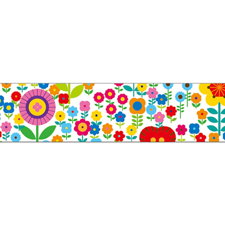 MT EX washi tape Mini Flower Garden, flat pattern swatch of the colourful flower print