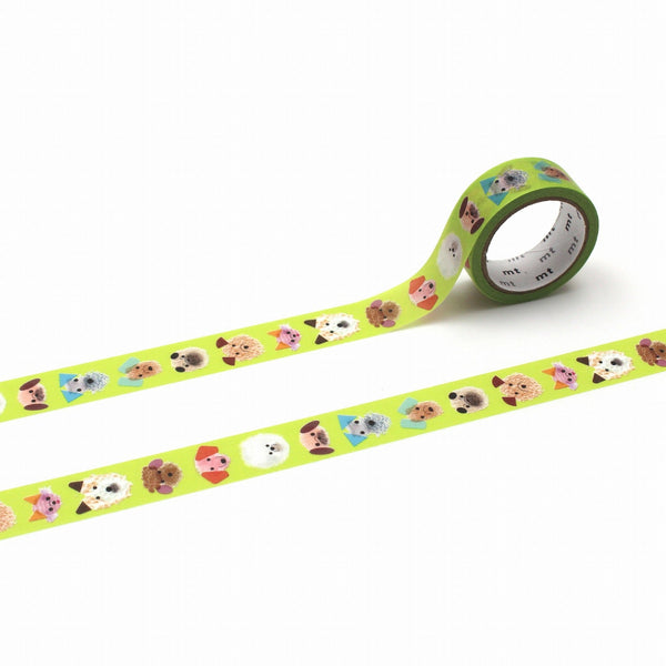 MT EX Washi Tape - Puppy's Face — roll front