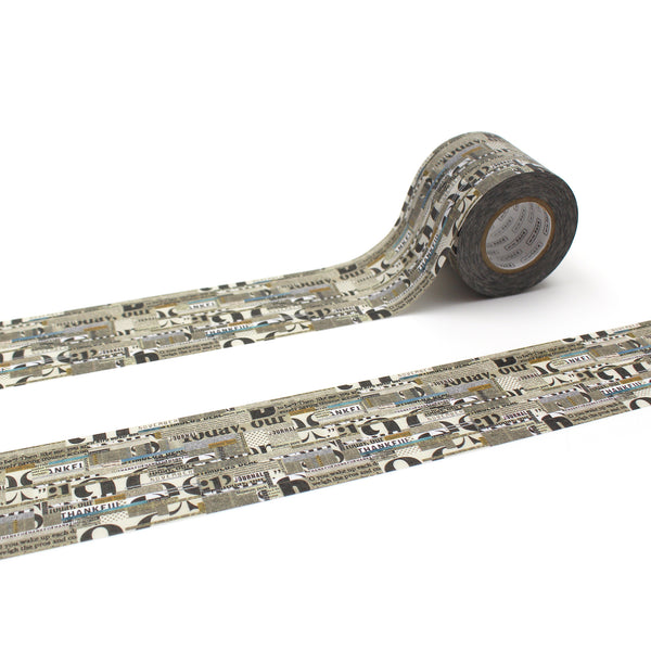 Load image into Gallery viewer, MT For Pack Permanent Tape – English Newspaper Collage roll featuring English newspaper-style text and collage prints for a vintage, artistic finish.
