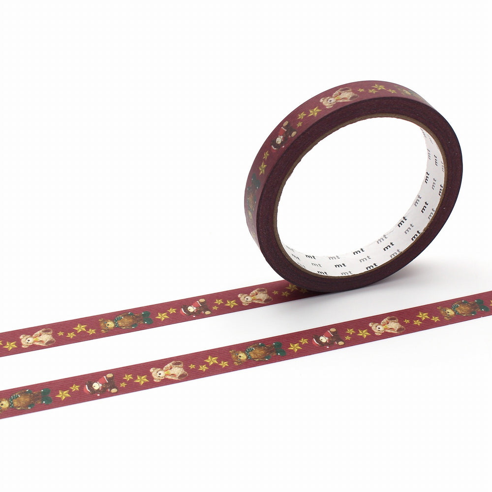 MT Large Core Strong Adhesive Tape - Christmas Teddy Bear — pattern detail