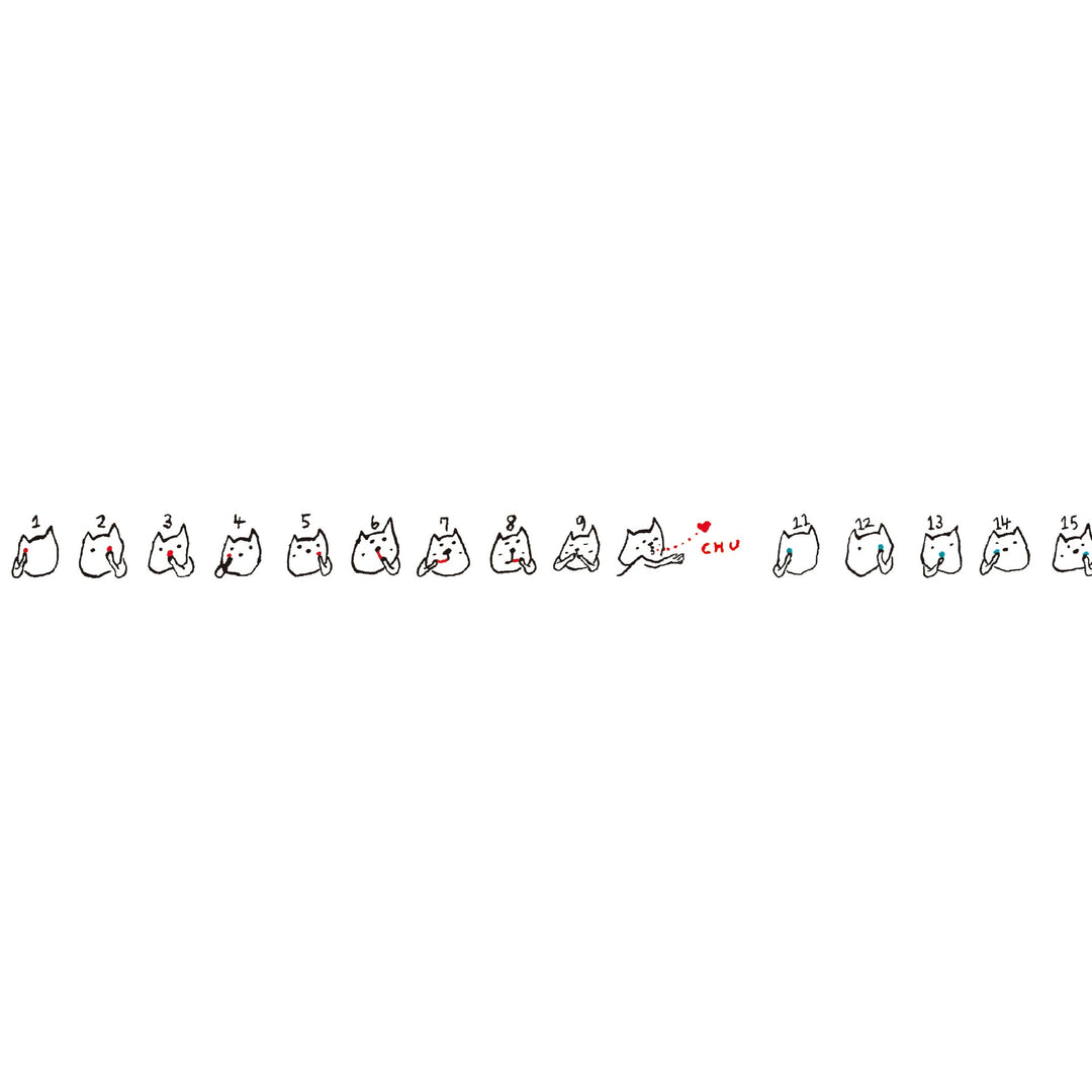MT x Ayumi Kudo washi tape 123456789chu, full design artwork of the tape pattern