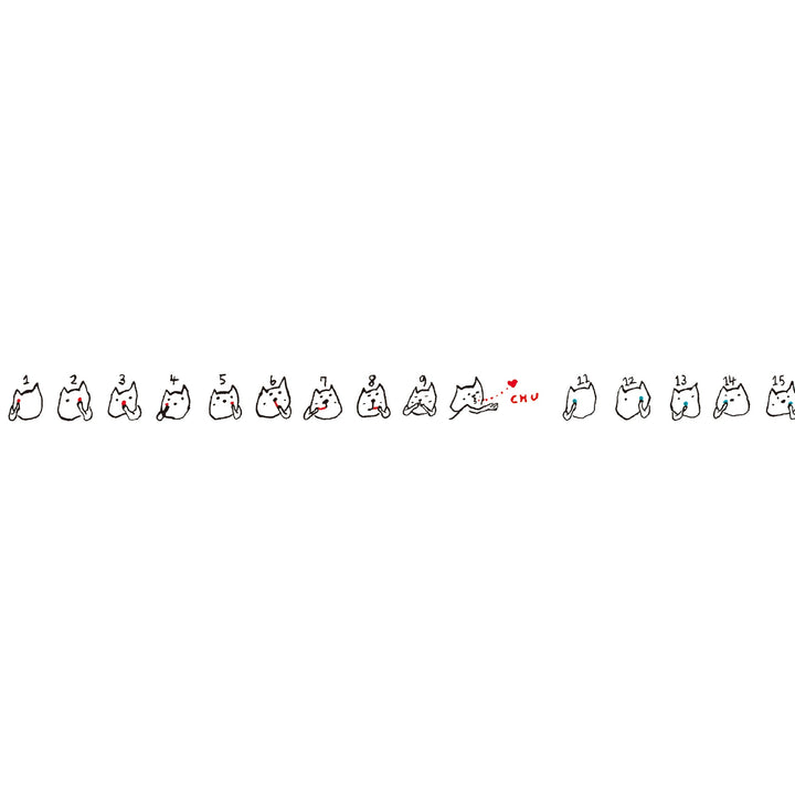 MT x Ayumi Kudo washi tape 123456789chu, full design artwork of the tape pattern