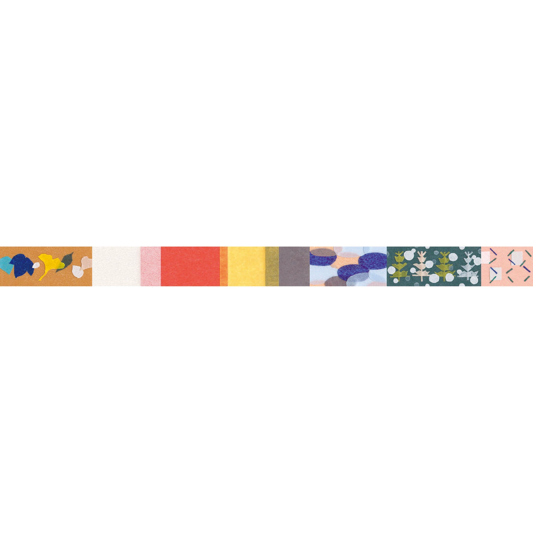 MT x Fuminona Palette washi tape 01 Holiday Fragments, full design artwork of the tape pattern