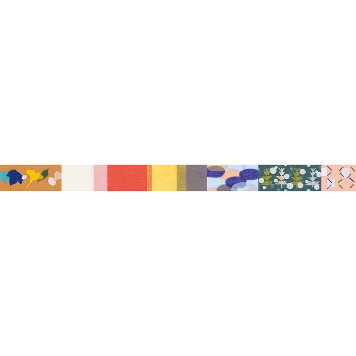 MT x Fuminona Palette washi tape 01 Holiday Fragments, full design artwork of the tape pattern