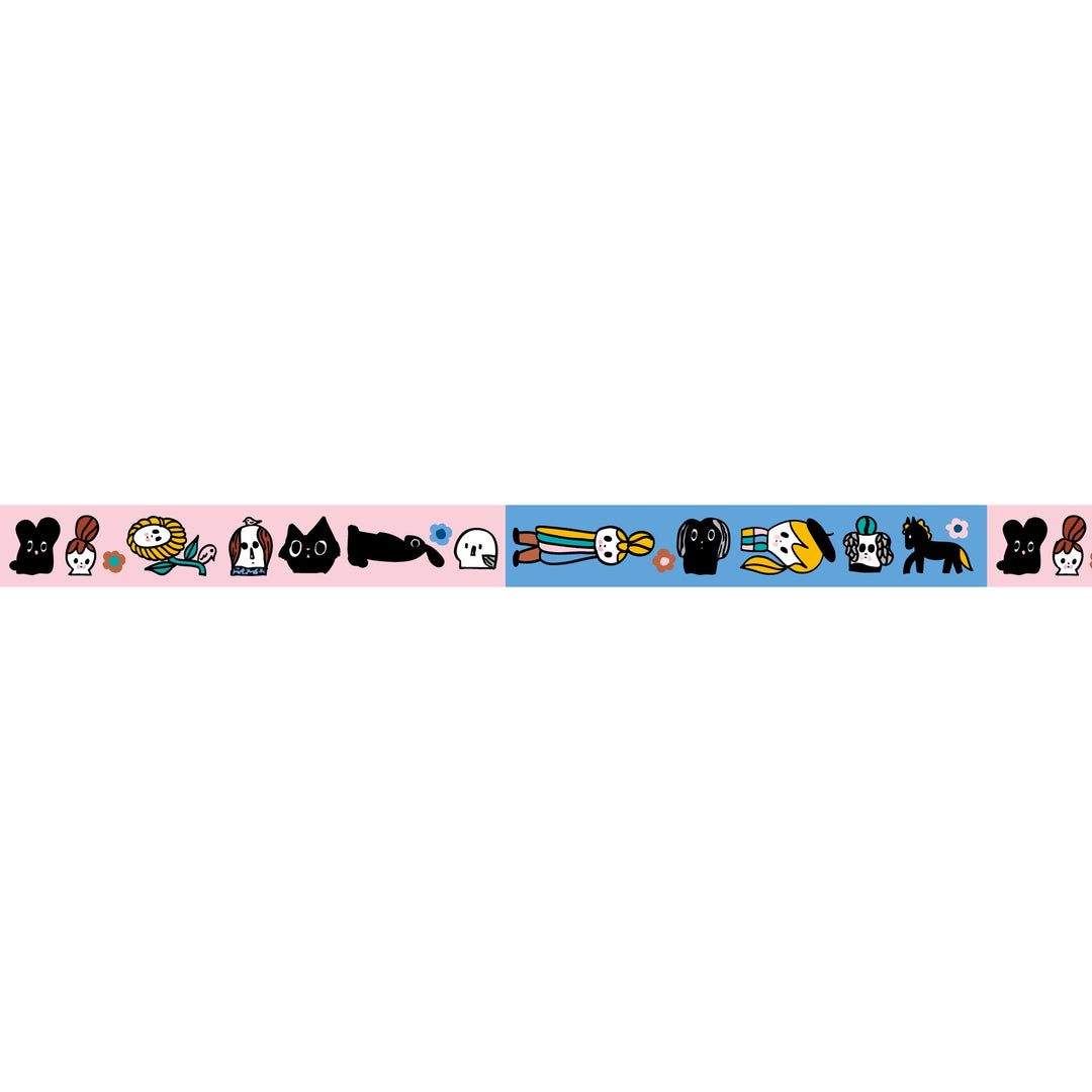 MT x Jenni Tuominen washi tape Karkelot, full design artwork of the tape pattern