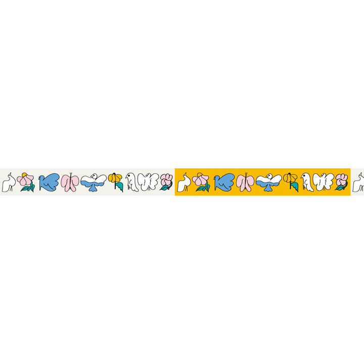 MT x Jenni Tuominen washi tape Sinilintu, full design artwork of the tape pattern