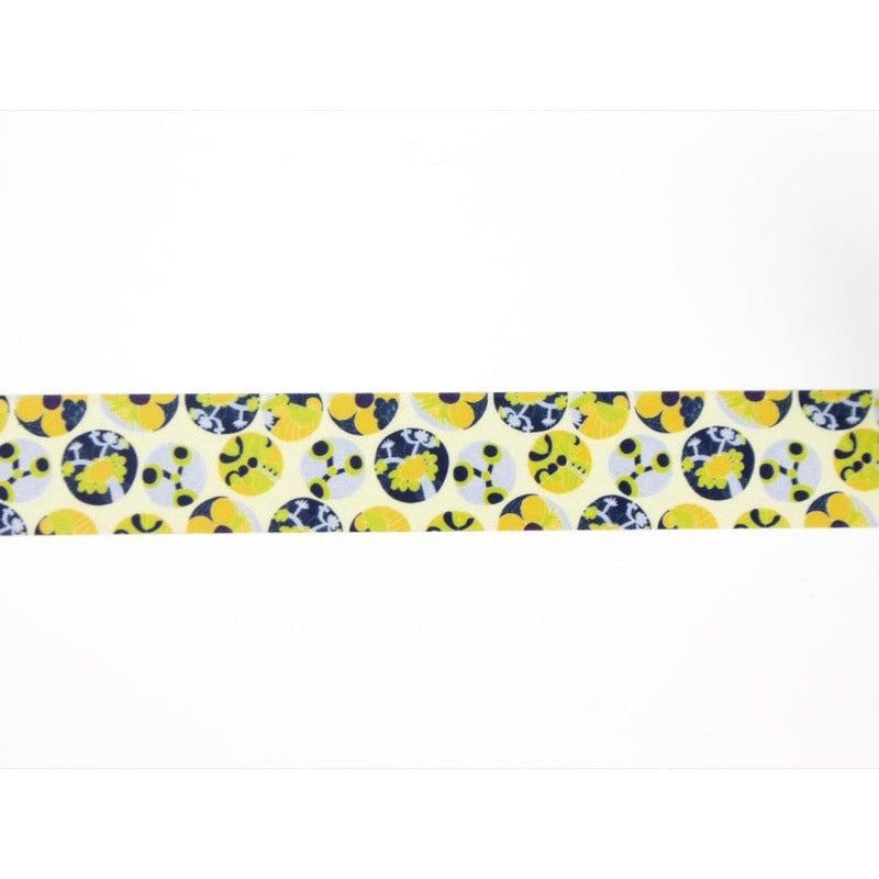 MT x Lisa Larson Succulent washi tape, unrolled strip showing the yellow and blue succulent pattern
