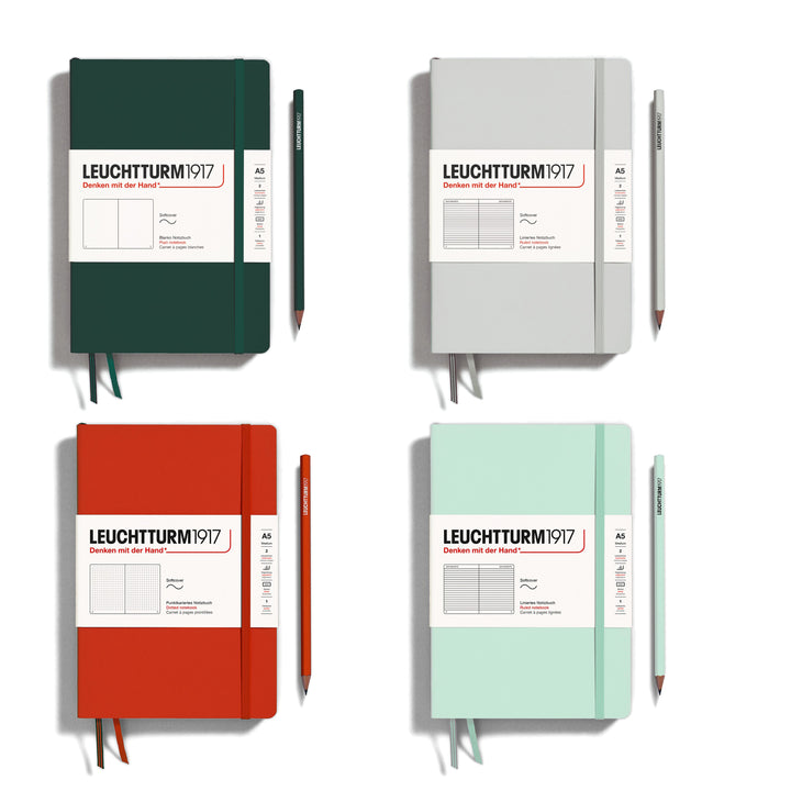 Leuchtturm1917 Natural Colours A5 Medium Softcover Notebook in Dotted / Mint Green — Leuchtturm1917 notebook — quality writing journal with premium paper, at Cityluxe Singapore stationery store