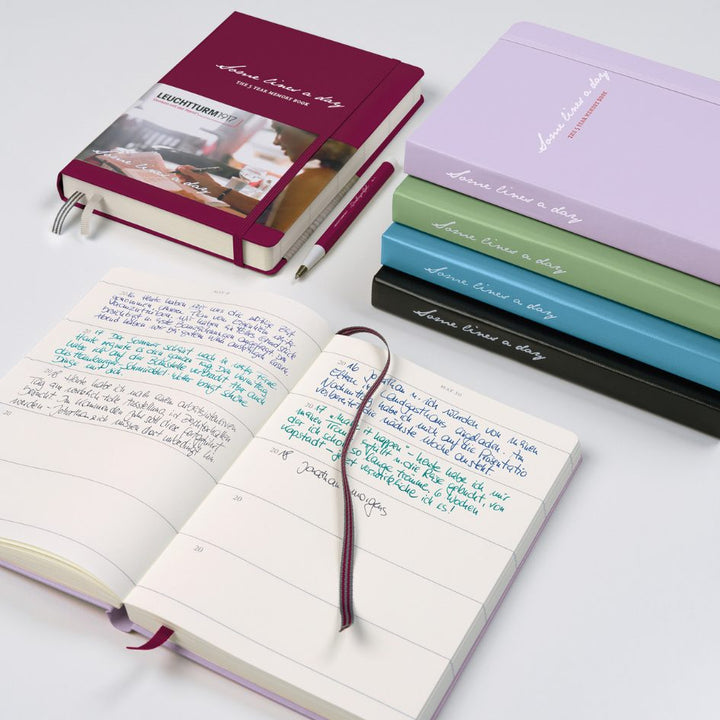 Leuchtturm1917 Some Lines A Day A5 Medium Hardcover Notebook in Lilac — Leuchtturm1917 notebook — quality writing journal with premium paper, at Cityluxe Singapore stationery store