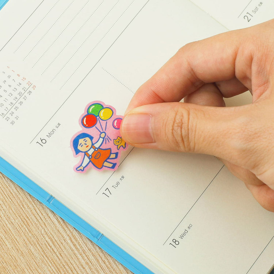 New Retro Flake Stickers A – Emotional Humans – retro-style washi stickers with expressive faces and poses.