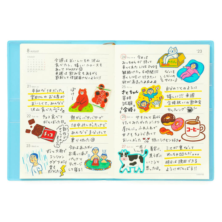 New Retro Flake Stickers C – Laid-Back Animals – retro-style washi stickers featuring cats, tigers, and penguins.