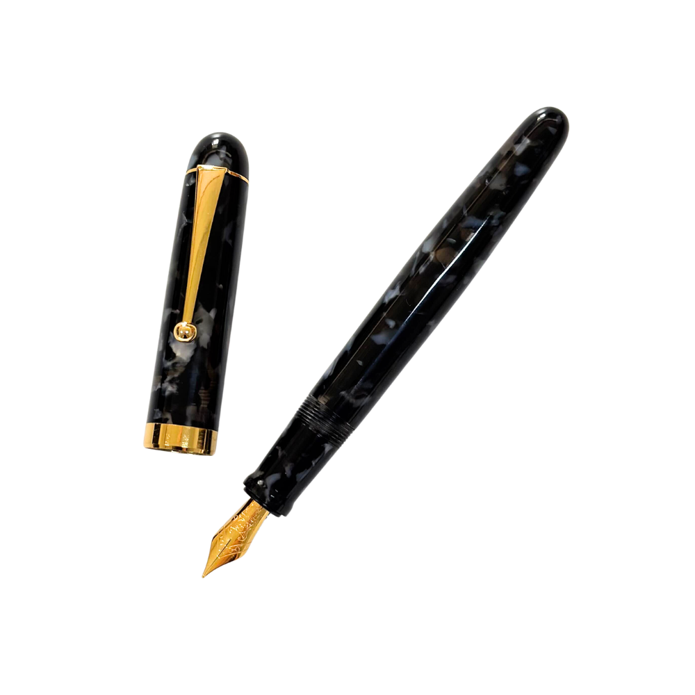 Onishi Hand Made Fountain Pen-Large Schmidt Steel - Black Light in the Dark