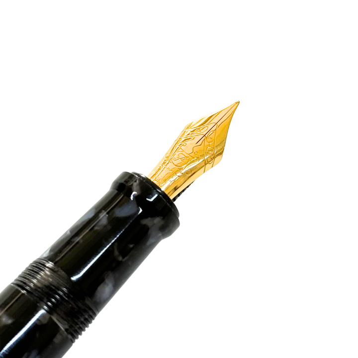 Onishi Hand Made Fountain Pen-Large Schmidt Steel - Black Light in the Dark