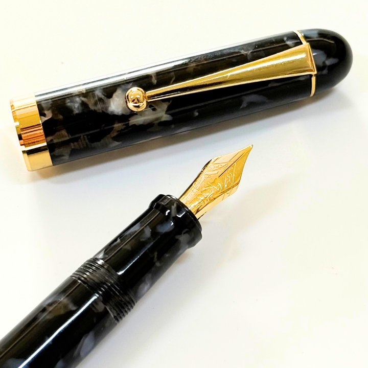 Onishi Hand Made Fountain Pen-Large Schmidt Steel - Black Light in the Dark