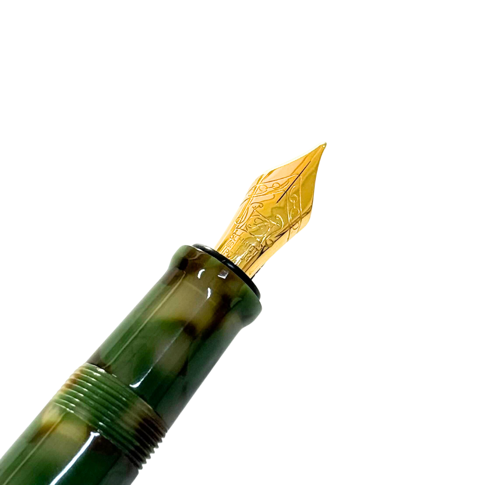 Onishi Hand Made Fountain Pen-Large Schmidt Steel - Matcha Green