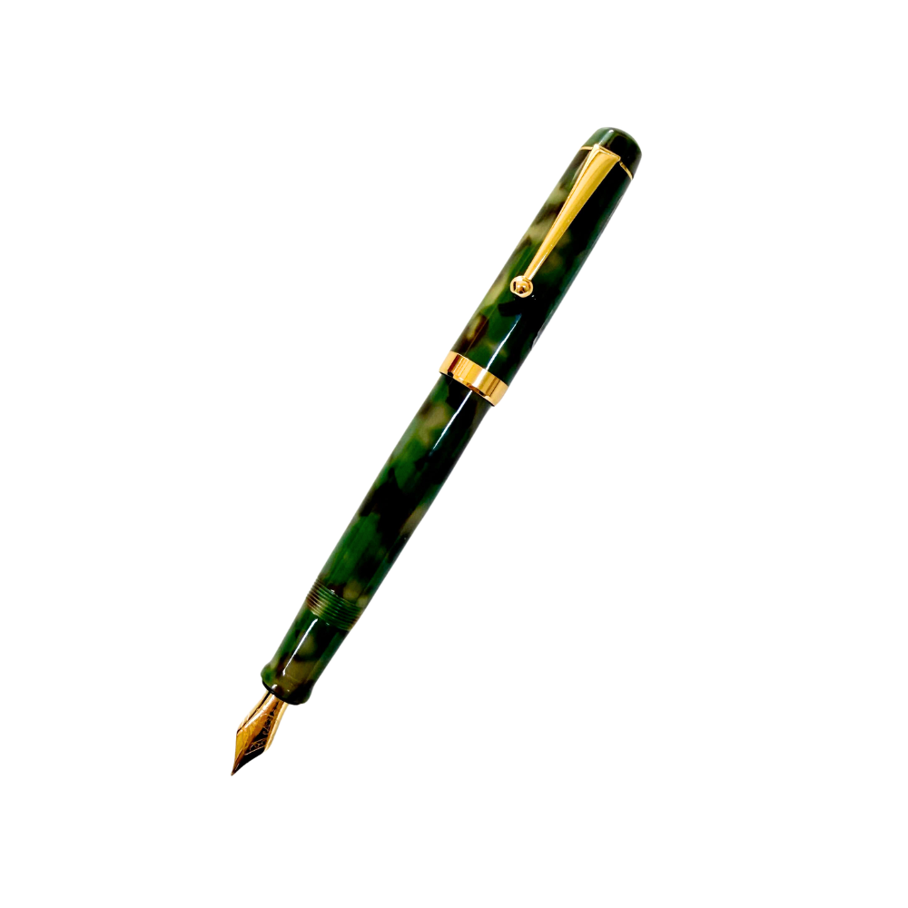 Onishi Hand Made Fountain Pen-Large Schmidt Steel - Matcha Green