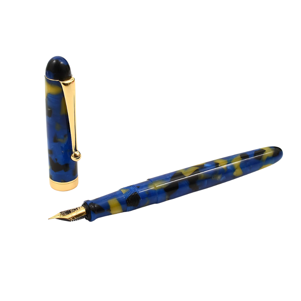 Onishi Hand Made Fountain Pen-Standard Schmidt Steel - Twilight Glow — barrel detail