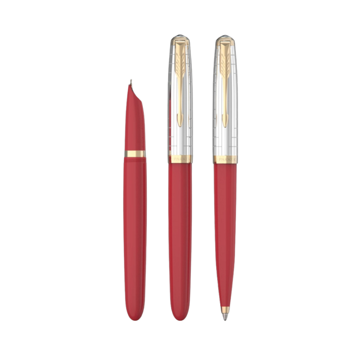 Parker 51 Premium Red Grid GT Ballpoint Pen