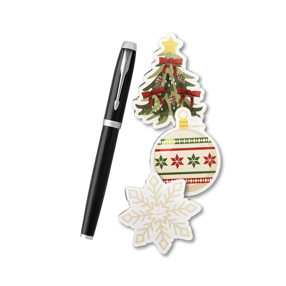 Parker IM Black CT RB with 3 Xmas Magnet Gift Set