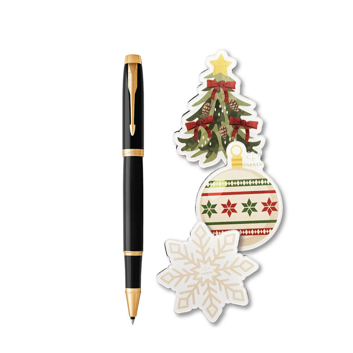 Parker IM Black GT RB with 3 Xmas Magnet Gift Set — detail view