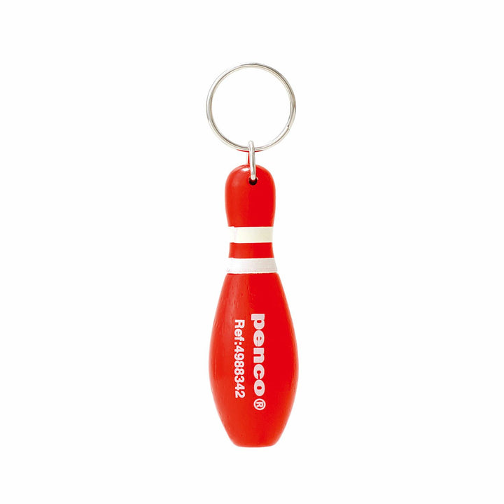 Penco Bowl-point Pen Red bowling pin keychain pen wooden 0.8mm ballpoint.