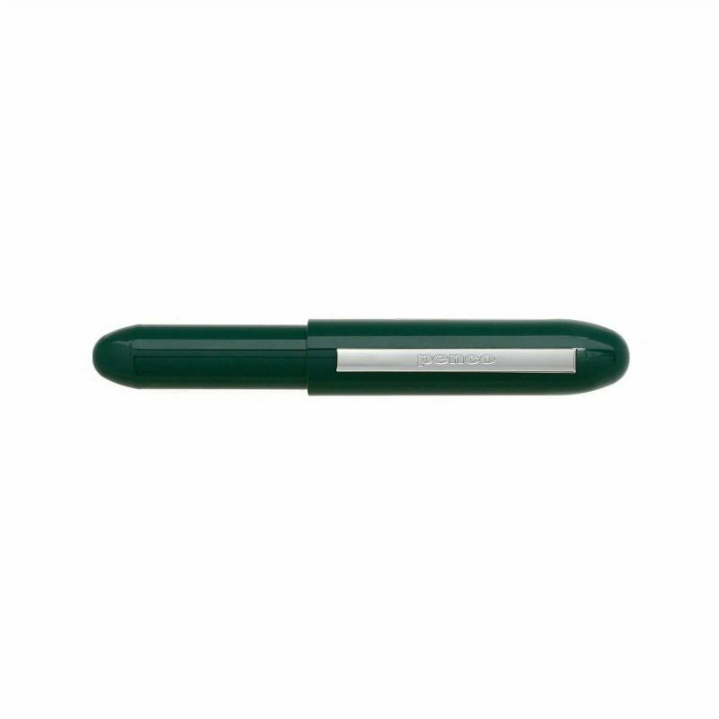 Penco Bullet Ballpoint Pen Light Dark Green compact pocket-size Japanese pen.