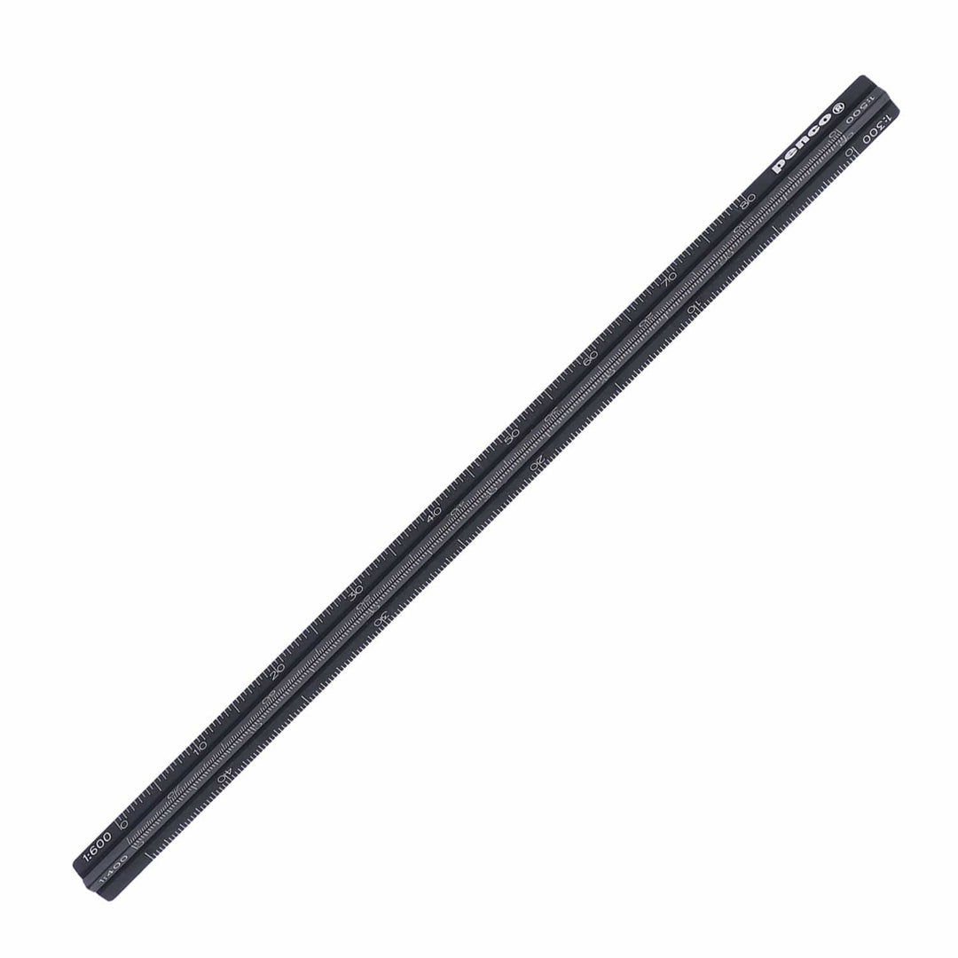 Penco Drafting Scale Ruler Black aluminum triangular scale tool.